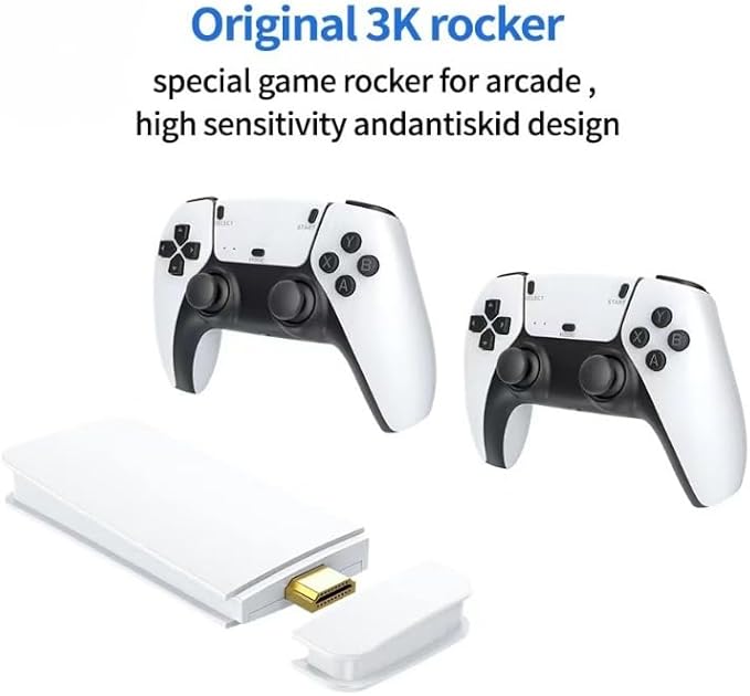 2.4G Wireless Game Controller Set with USB Receiver – Dual Gamepads for PC, Laptop, Smart TV & Android TV Box, Plug & Play Gaming Joystick with 4K Game Stick Support – Black & White