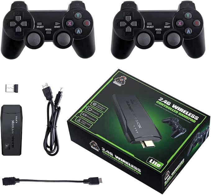 Eacam Wireless Game Console 2.4G HD Home TV Mini Game Console U Bao Retro Game Console Wireless Gamepad Controller 64G (new package)